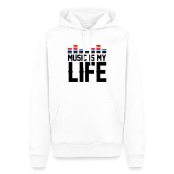 Music is my Life - Männer Premium Bio Hoodie - Weiß - Vorne - Nico (187cm)