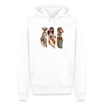 Frauen der Welt - Männer Premium Bio Hoodie - Weiß - Vorne - Nico (187cm)