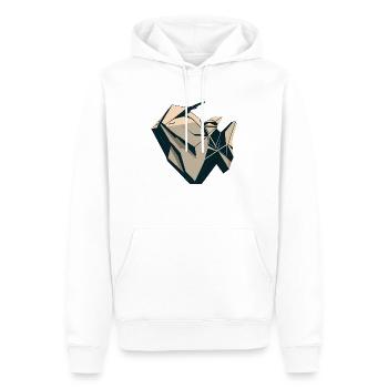 Moto géométrique - Sweat à capuche Premium bio Homme - blanc - Devant - Nico (187cm)