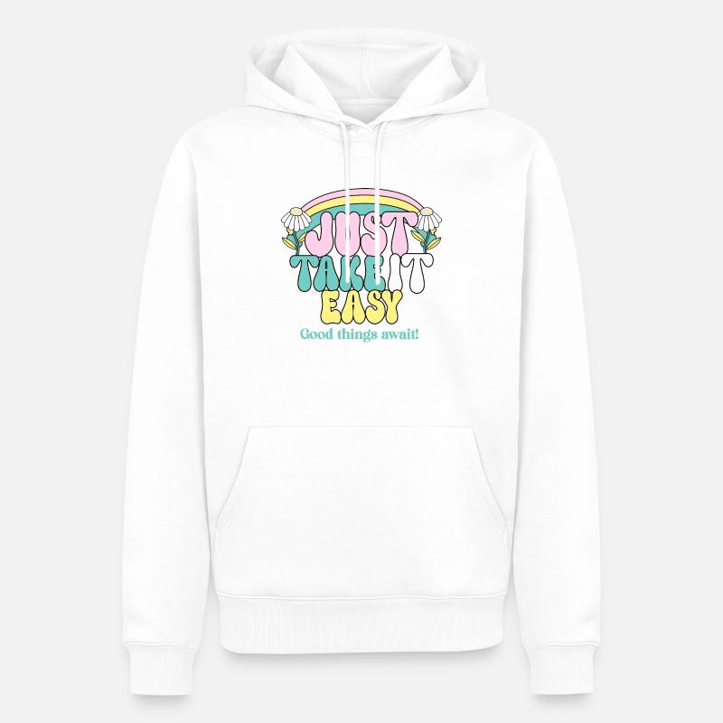 Just Take It Easy - Männer Premium Bio Hoodie - Weiß