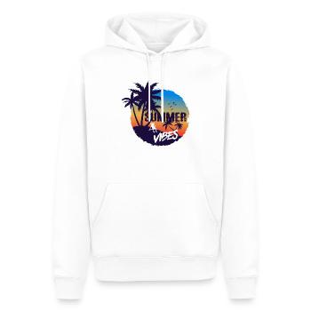 Ambiance estivale - Sweat à capuche Premium bio Homme - blanc - Devant - Nico (187cm)