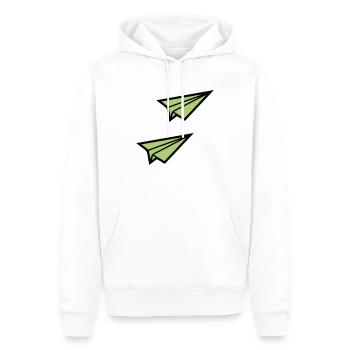 Avion en papier 2 - Sweat à capuche Premium bio Homme - blanc - Devant - Nico (187cm)