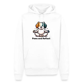 Un chien mignon faisant du yoga avec slogan - Sweat à capuche Premium bio Homme - blanc - Devant - Nico (187cm)
