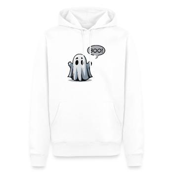 Boo fantomatique effrayant! - Conception fantôme effrayante - Sweat à capuche Premium bio Homme - blanc - Devant - Nico (187cm)