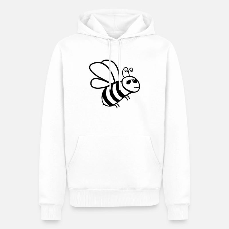 Lunettes de soleil abeille - Sweat à capuche Premium bio Homme - blanc