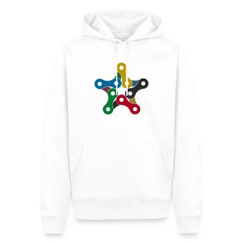 Bicyclette - Sweat à capuche Premium bio Homme - blanc - Devant - Nico (187cm)