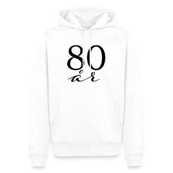 80 Jahre - Männer Premium Bio Hoodie - Weiß - Vorne - Nico (187cm)