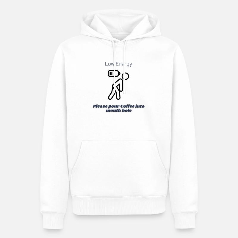 Bitte gib mir Kaffee - Männer Premium Bio Hoodie - Weiß