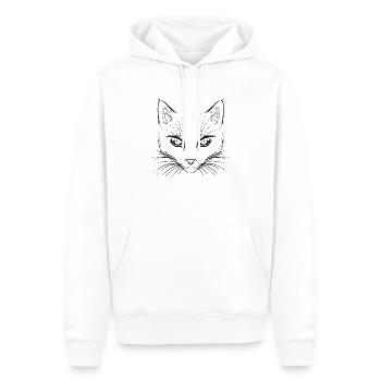 Chat, Motif De Chat, Visage De Chat - Sweat à capuche Premium bio Homme - blanc - Devant - Nico (187cm)