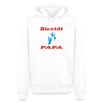 BALD VATER - Männer Premium Bio Hoodie - Weiß - Vorne - Nico (187cm)
