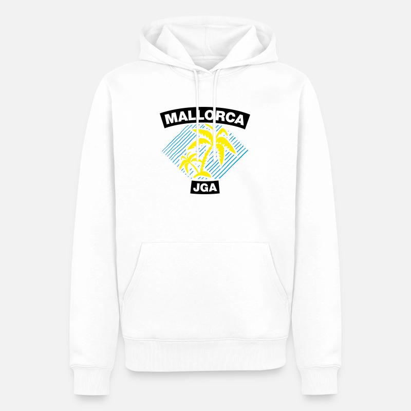 Mallorca – JGA unter Palmen - Männer Premium Bio Hoodie - Weiß