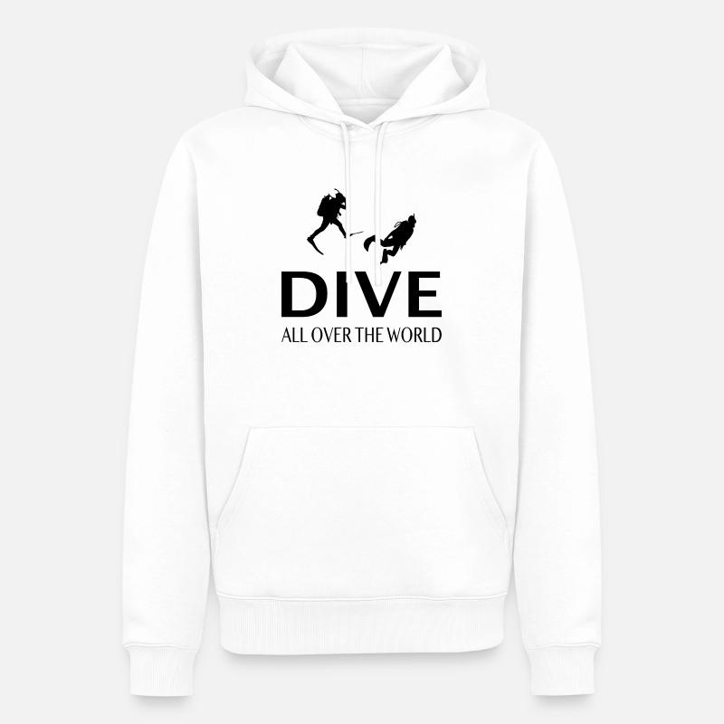 Tauchen Spruch Geschenk - Männer Premium Bio Hoodie - Weiß