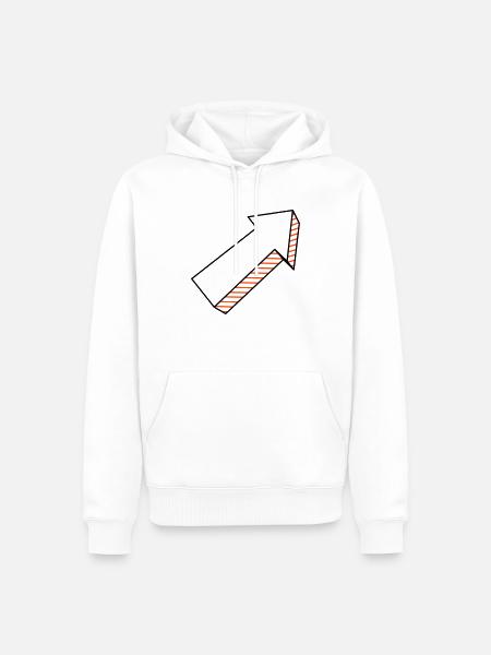 Arrow in 3D two-tone - Men’s Premium Organic Hoodie - white