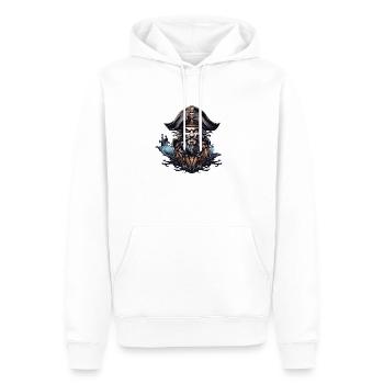 Pirate Capitaine Capitaine - Sweat à capuche Premium bio Homme - blanc - Devant - Nico (187cm)