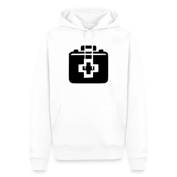 Arztkoffer - Männer Premium Bio Hoodie - Weiß - Vorne - Nico (187cm)