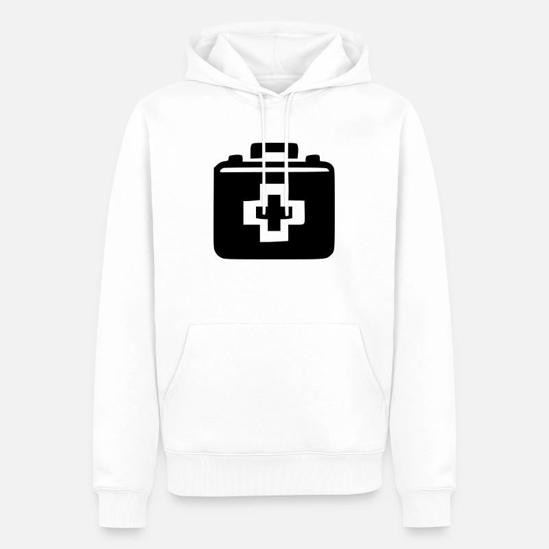 Arztkoffer - Männer Premium Bio Hoodie - Weiß