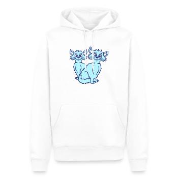 Deux chats heureux 2 amis Couple Équipe Couple - Sweat à capuche Premium bio Homme - blanc - Devant - Nico (187cm)