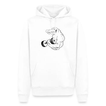 fitness crocodile 01 - Männer Premium Bio Hoodie - Weiß - Vorne - Nico (187cm)