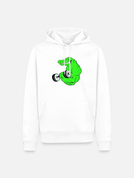 fitness crocodile 02 - Männer Premium Bio Hoodie - Weiß
