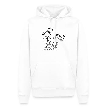 2 chiens équipe stupide deux amis équipage malheureux - Sweat à capuche Premium bio Homme - blanc - Devant - Nico (187cm)