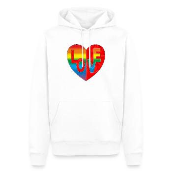 Cœur - Sweat à capuche Premium bio Homme - blanc - Devant - Nico (187cm)