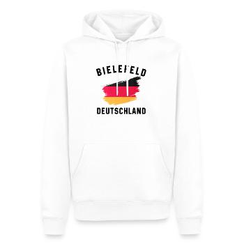 Deutschland Flagge - Modernes Pinselstrich-Design - Männer Premium Bio Hoodie - Weiß - Vorne - Nico (187cm)