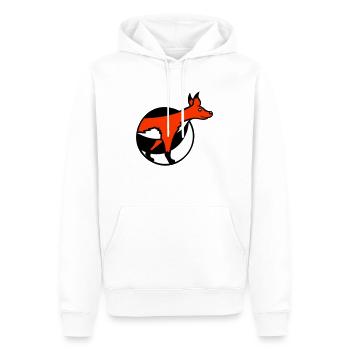 Fuchs Loch Vorderteil Vorne Fuchsbau heraus gehen - Männer Premium Bio Hoodie - Weiß - Vorne - Nico (187cm)