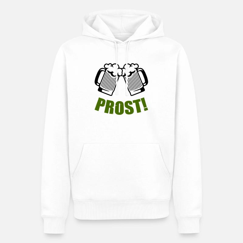 bier prost - Männer Premium Bio Hoodie - Weiß