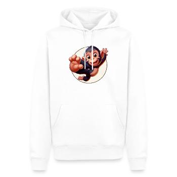 Sauts de Cimpansee - Sweat à capuche Premium bio Homme - blanc - Devant - Nico (187cm)