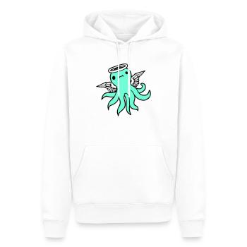 Pieuvre Ailes d’ange Halo Pieuvre volante - Sweat à capuche Premium bio Homme - blanc - Devant - Nico (187cm)