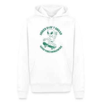 Skateboard Alien Vibes - Sweat à capuche Premium bio Homme - blanc - Devant - Nico (187cm)