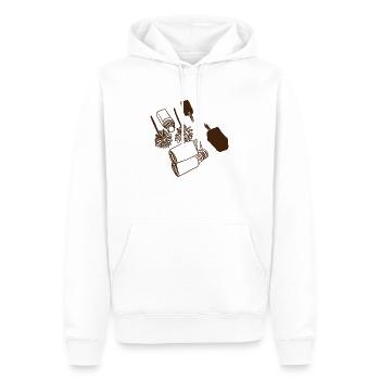BeautyTime - Männer Premium Bio Hoodie - Weiß - Vorne - Nico (187cm)