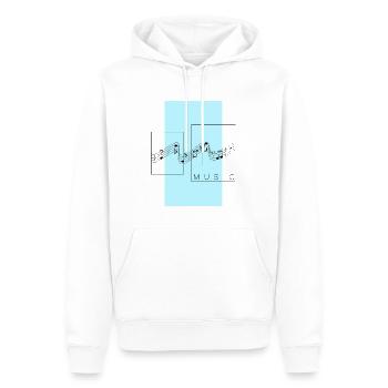I love music. Musique et le style géométrique. - Sweat à capuche Premium bio Homme - blanc - Devant - Nico (187cm)