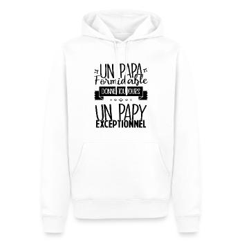 Un Papa Formidable donne un Papy Exceptionnel - Sweat à capuche Premium bio Homme - blanc - Devant - Nico (187cm)