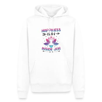Buntes Namaste Yoga Lotusblume Meditation - Männer Premium Bio Hoodie - Weiß - Vorne - Nico (187cm)