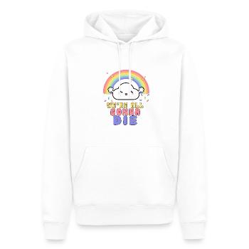 we're all gonna die Sarkasmus Humor - Männer Premium Bio Hoodie - Weiß - Vorne - Nico (187cm)