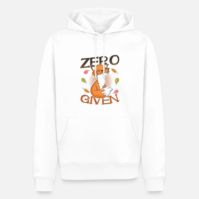 Hipster Fox Zero Fox Donné - Sweat à capuche Premium bio Homme - blanc