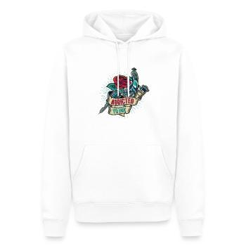 Addicted To Ink Tattoo Artist with Ink - Men’s Premium Organic Hoodie - white - Front - Nico (187cm)