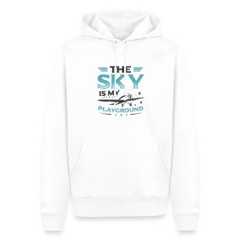 Le ciel est mon terrain de jeu Pilote d’avion miniature - Sweat à capuche Premium bio Homme - blanc - Devant - Nico (187cm)
