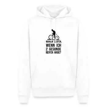 Lustiger Spruch Mountainbike - Fahrrad, witzig - Männer Premium Bio Hoodie - Weiß - Vorne - Nico (187cm)
