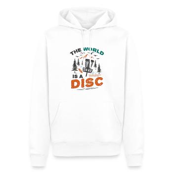 Le monde est un disc golf frisbee - Sweat à capuche Premium bio Homme - blanc - Devant - Nico (187cm)