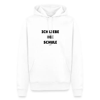 ich liebe die Schule - falsche Liebeserklärung - Männer Premium Bio Hoodie - Weiß - Vorne - Nico (187cm)