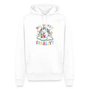 Big Sister Finally Unicorn, design pour filles - Sweat à capuche Premium bio Homme - blanc - Devant - Nico (187cm)