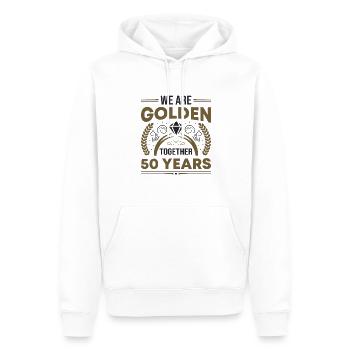 Wir sind Golden Together 50 Jahre Hochzeitstag - Männer Premium Bio Hoodie - Weiß - Vorne - Nico (187cm)