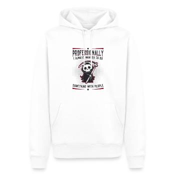 J’ai toujours voulu faire quelque chose avec les gens - Sweat à capuche Premium bio Homme - blanc - Devant - Nico (187cm)