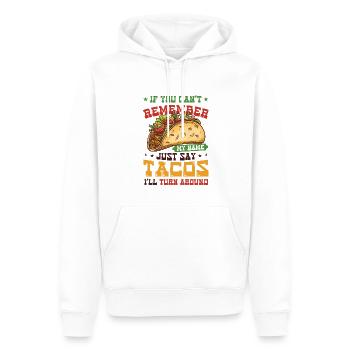 Les tacos tournent autour du Taco Cinco De Mayo - Sweat à capuche Premium bio Homme - blanc - Devant - Nico (187cm)