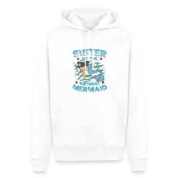 Sœur de la sirène d’anniversaire Sœur - Sweat à capuche Premium bio Homme - blanc - Devant - Nico (187cm)