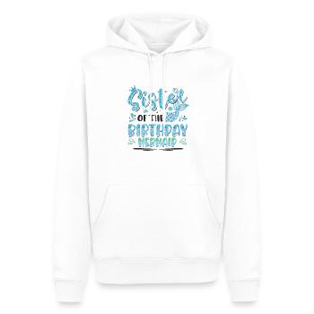 Sœur de la sirène d’anniversaire Sœur - Sweat à capuche Premium bio Homme - blanc - Devant - Nico (187cm)