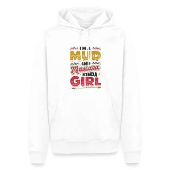 Je suis une fille faite de boue et de mascara - Sweat à capuche Premium bio Homme - blanc - Devant - Nico (187cm)