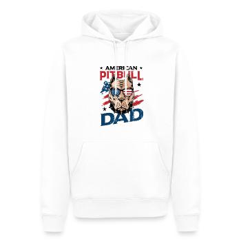 American Pitbull Dad 4. Juli - Männer Premium Bio Hoodie - Weiß - Vorne - Nico (187cm)